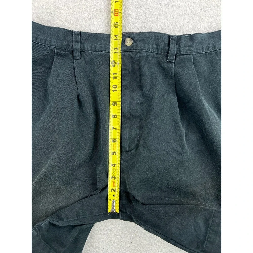 LL Bean Weekend Chino Shorts Mens 40 Black Pleated 8 Inseam Cotton V250